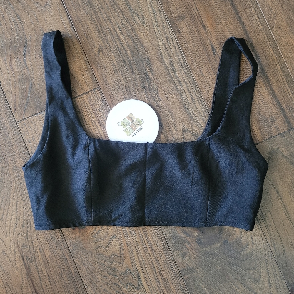 Princess Poly Black Zip Crop Top Tank